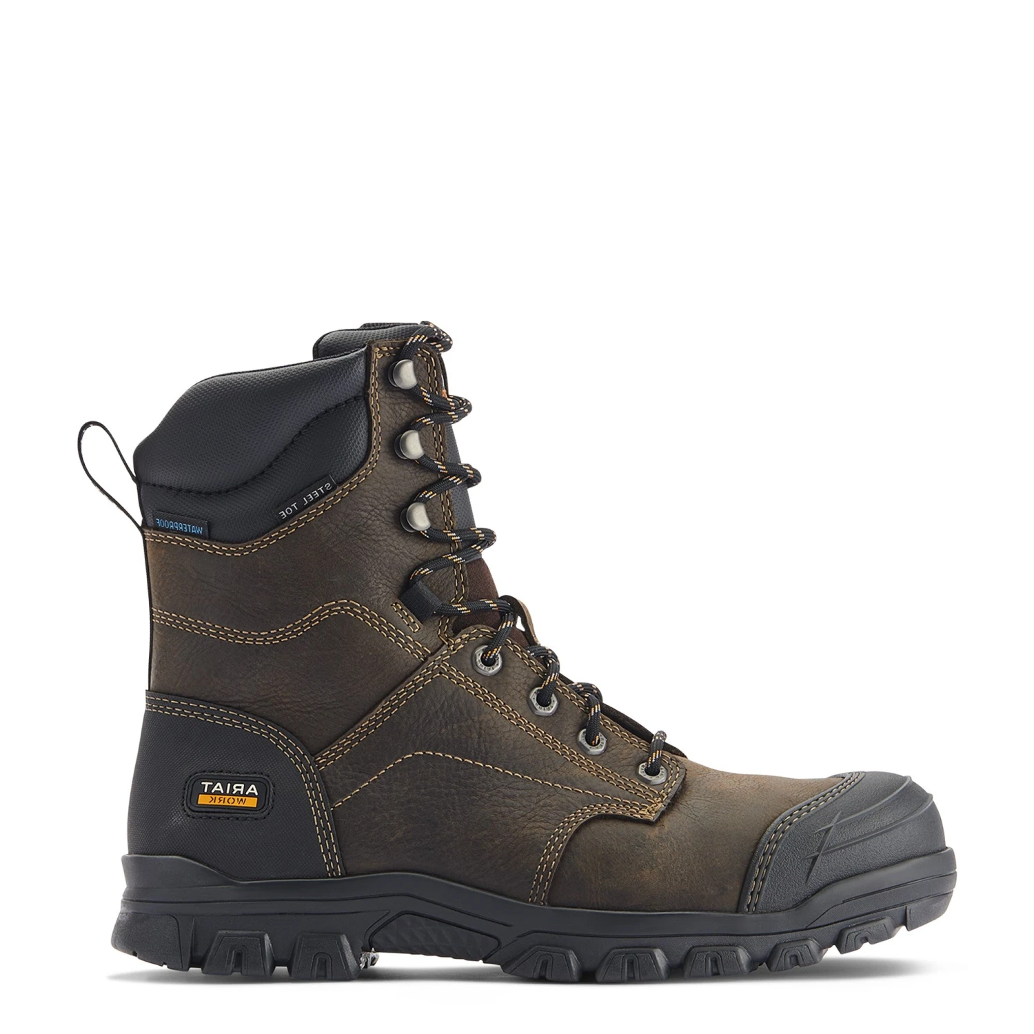 Ariat Men's Treadfast 8" Dark Brown Waterproof Steel Toe Work Boots 10042496 3 Ariat Men's Treadfast 8" Dark Brown Waterproof Steel Toe Work Boots 10042496 - Image 3