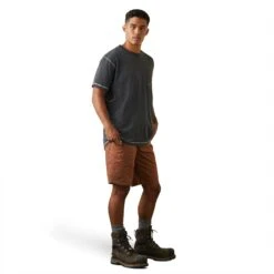 Ariat® Men's Rebar DuraStretch™ Made Tough Rust Brown Shorts 10043171 -Ariat Shop S23 MNS WORK 10043171 full