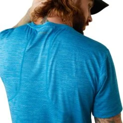 Ariat® Men's Rebar Evolution Athletic Fit Scuba Blue T-Shirt 10043325 -Ariat Shop S23 MNS WORK 10043325 detail04