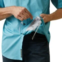 Ariat® Men's Rebar Made Tough VentTEK DuraStretch™ Blue Shirt 10043580 -Ariat Shop S23 MNS WORK 10043580 detail01