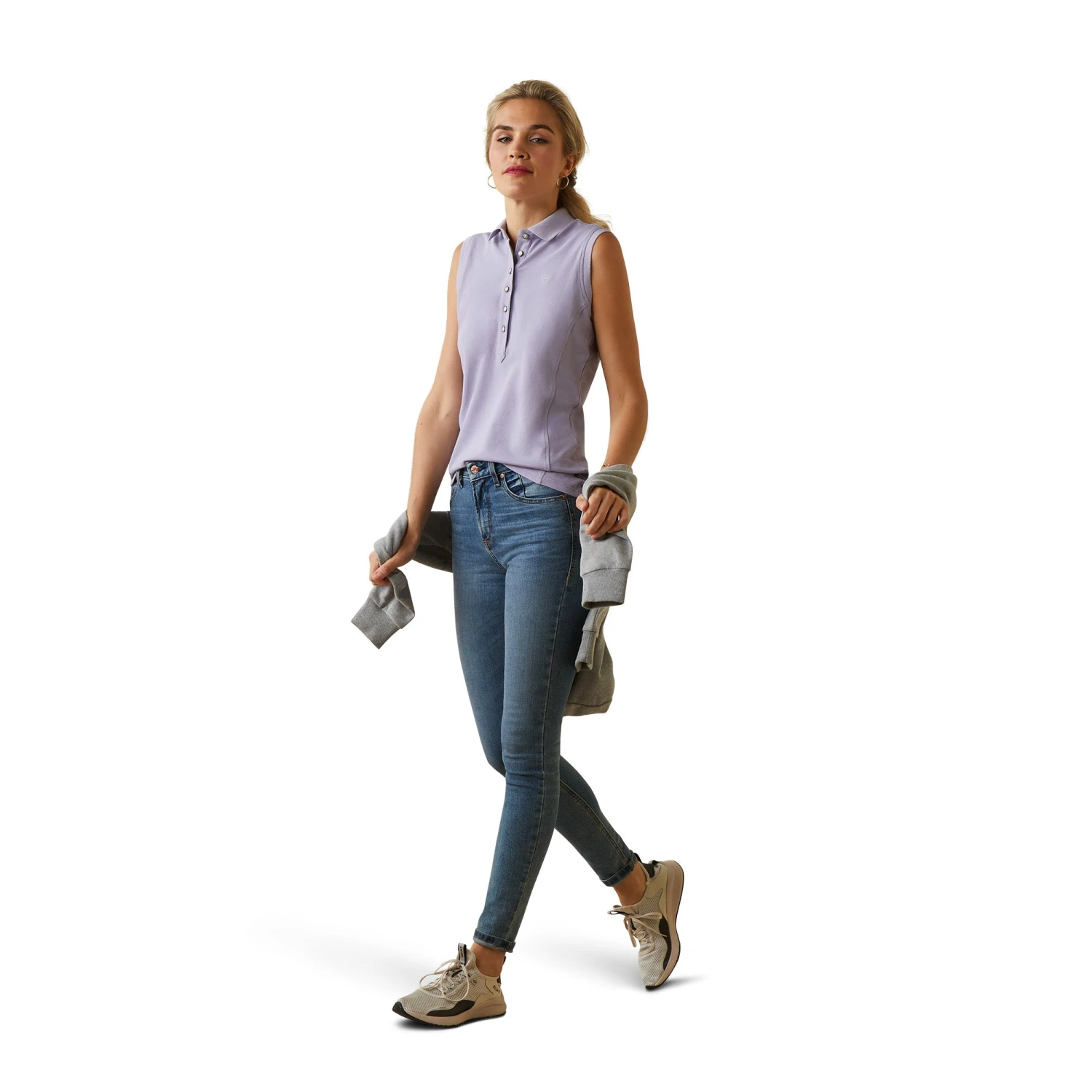 Ariat® Ladies Prix 2.0 Polo Heirloom Lilac Sleeveless Shirt 10043538 6 Ariat® Ladies Prix 2.0 Polo Heirloom Lilac Sleeveless Shirt 10043538 - Image 6