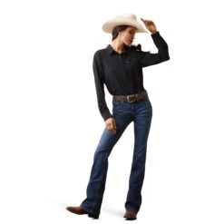 Ariat® Ladies VentTEK™ Stretch Black Button Down Shirt 10043494 8 Ariat® Ladies VentTEK™ Stretch Black Button Down Shirt 10043494 -Ariat Shop S23 WMS WEST 10043494 full