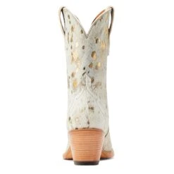 Ariat® Ladies Bandida White Metallic Hair On Western Boots 10044392 -Ariat Shop S23 WMS WEST 10044392 heel