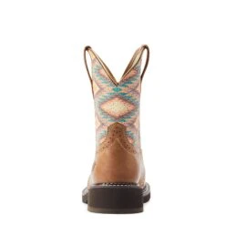 Ariat® Ladies Fatbaby® Heritage Farrah Aztec Print Tan Boots 10044438 -Ariat Shop S23 WMS WEST 10044438 heel