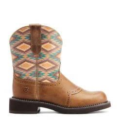 Ariat® Ladies Fatbaby® Heritage Farrah Aztec Print Tan Boots 10044438 -Ariat Shop S23 WMS WEST 10044438 side11