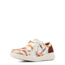 Ariat® Ladies Hilo Aloha Surfing Longhorn Print White Shoes 10044521 -Ariat Shop S23 WMS WEST 10044521 3 4 front