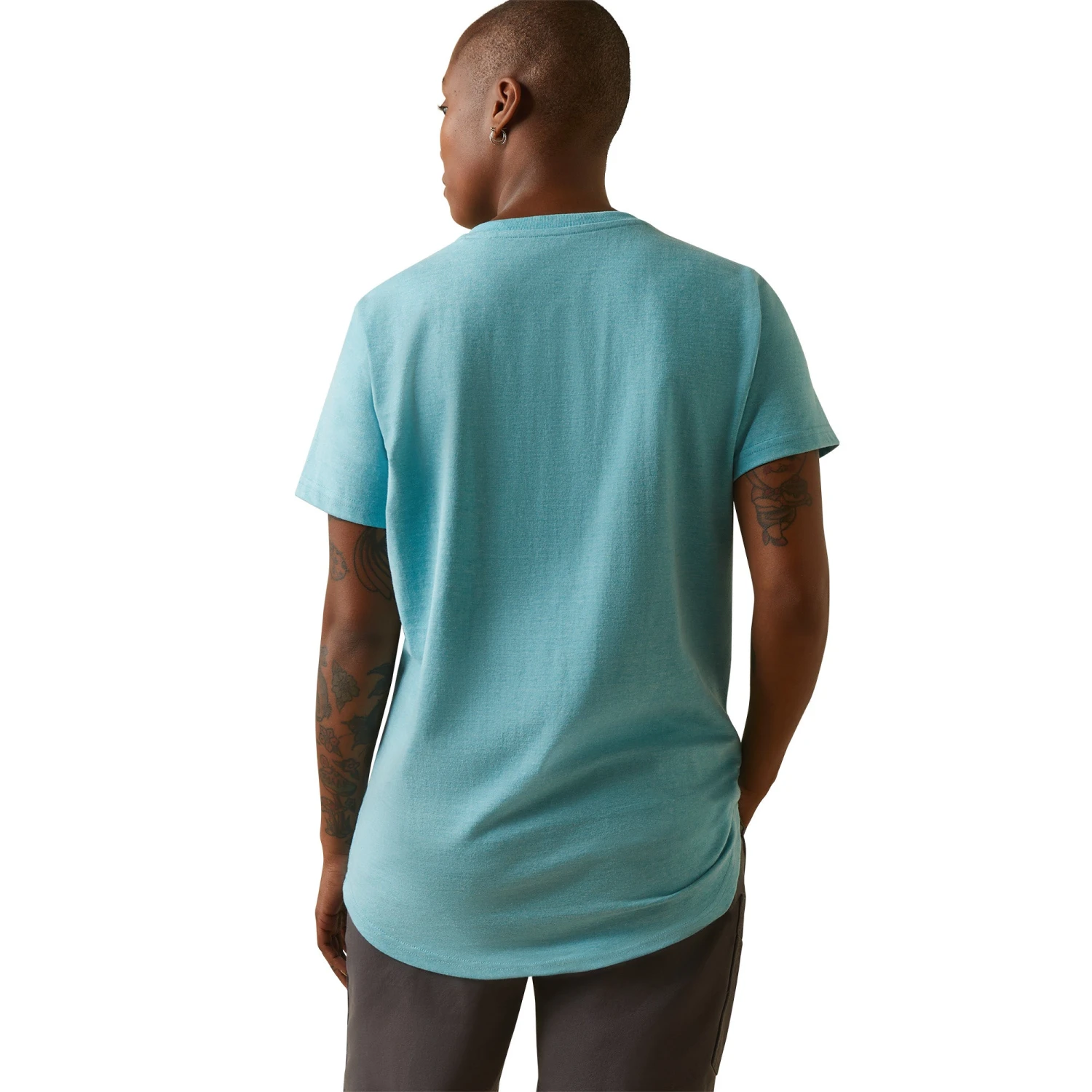 Ariat® Ladies Rebar Cotton Strong™ Heather Blue T-Shirt 10043343 2 Ariat® Ladies Rebar Cotton Strong™ Heather Blue T-Shirt 10043343 - Image 2