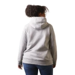 Ariat® Ladies Rebar Skill Set Heather Grey 1/2 Zip Hoodie 10043546 -Ariat Shop S23 WMS WORK 10043546 back plus