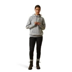 Ariat® Ladies Rebar Skill Set Heather Grey 1/2 Zip Hoodie 10043546 -Ariat Shop S23 WMS WORK 10043546 full