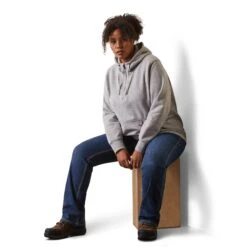 Ariat® Ladies Rebar Skill Set Heather Grey 1/2 Zip Hoodie 10043546 -Ariat Shop S23 WMS WORK 10043546 full plus