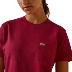 Ariat® Ladies Rebar Cotton Strong™ Cherries Jubilee Pink T-Shirt 10043562 -Ariat Shop S23 WMS WORK 10043562 detail01