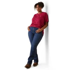 Ariat® Ladies Rebar Cotton Strong™ Cherries Jubilee Pink T-Shirt 10043562 -Ariat Shop S23 WMS WORK 10043562 full plus