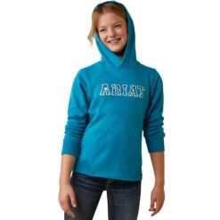 AriatĀ® Youth Girl's 3D Logo 2.0 Mosaic Blue Hoodie 10043322